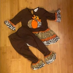 Rare Editions Animal Print Pumpkin Fall Outfit